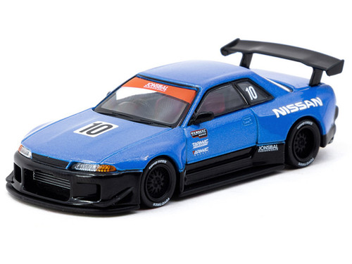 1/64 Tarmac Works Nissan Skyline (R32) Widebody Designed by Jon Sibal (Blue) Tarmac Works 10th Anniversary Diecast Car Model