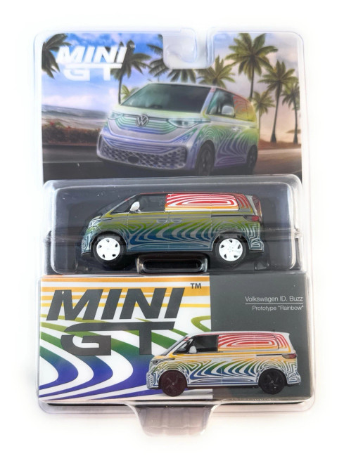 CHASE CAR 1/64 Mini GT Volkswagen ID. Buzz Prototype Rainbow Diecast Car Model