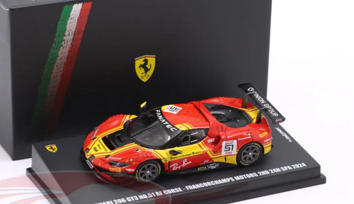 1/64 Looksmart Ferrari 296 GT3 No.51 AF Corse - Francorchamps Motors 2nd 24H Spa 2024 A. Rovera – D. Rigon – A. Pier Guidi Car Model