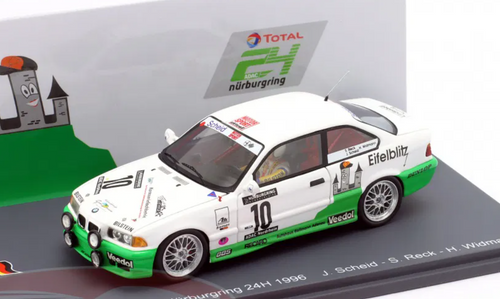 1/43 Spark BMW M3 E36 No.10 Winner 24H Nürburgring 1996 J. Scheid - S. Reck - H. Widmann Car Model