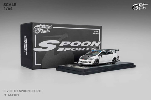 1/64 MicroTurbo Honda Civic FD2 Spoon Sport (Metallic White