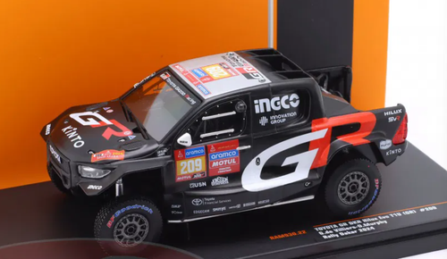 1/43 Ixo 2024 Toyota GR DKR Hilux EVO T1U #209 7th Rallye Dakar Toyota Gazoo Racing Giniel de Villiers, Dennis Murphy Car Model