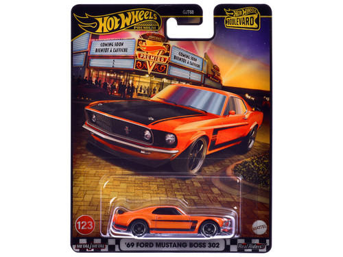 1969 Ford Mustang Boss 302 Orange with Black Stripes and Hood