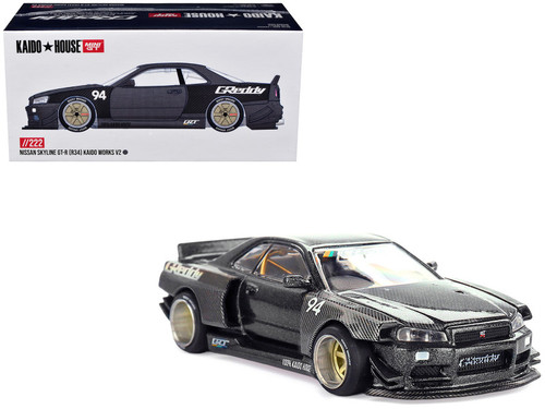 1/64 Kaido House Nissan Skyline GT-R (R34) Kaido Works GReddy V2 Diecast Car Model