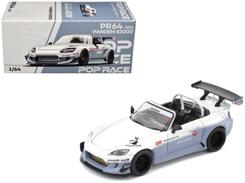 1/64 Poprace Honda S2000 Pandem (White) Diecast Car Model