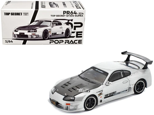 1/64 Poprace Toyota Supra TOP SECRET GT300 (Silver) Diecast Car Model