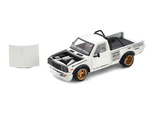 1/64 Poprace Datsun 620 Pandem (White) Diecast Car Model