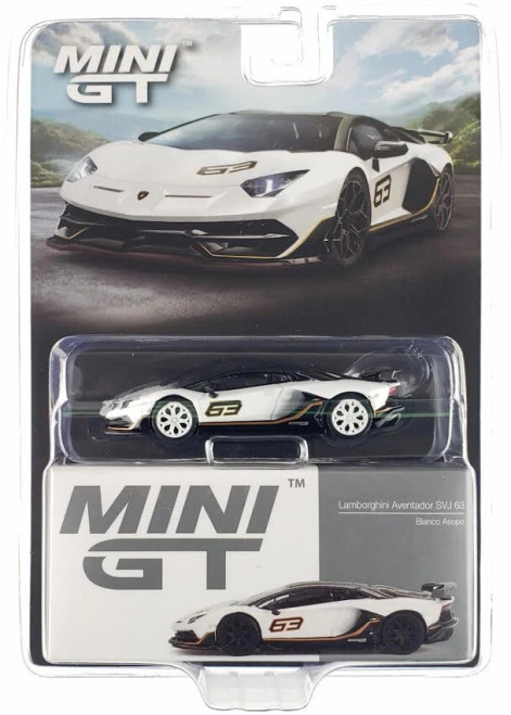 1/64 Mini GT Lamborghini Aventador SVJ 63 SVJ63 (Bianco Asopo