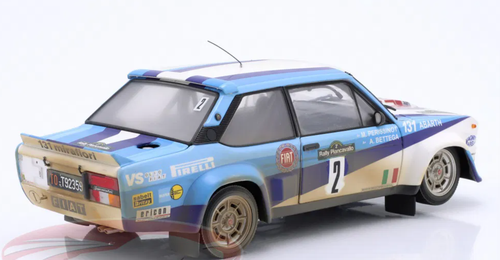 1/18 Kyosho 1981 Fiat 131 Abarth Dirty Version #2 Winner Rallye Piancavallo Attilio Bettega, Maurizio Perissinot Dirty Version DIecast Car Model