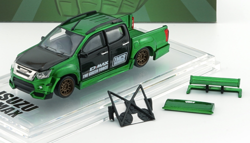 1/64 BMC 2018 Isuzu D-Max Low Rider (Metallic Green) Diecast Car Model