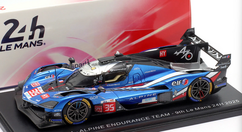 1/43 Spark Alpine A424 No.35 ALPINE ENDURANCE TEAM 9th Le Mans 24H 2025 P. Chatin - F. Habsburg - C. Milesi Car Model