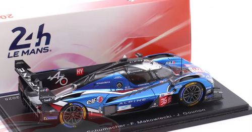 1/43 Spark Alpine A424 No.36 ALPINE ENDURANCE TEAM 10th Le Mans 24H 2025 M. Schumacher - F. Makowiecki - J. Gounon Car Model