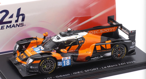 1/43 Spark Oreca 07 - Gibson No.18 IDEC SPORT Le Mans 24H 2025 J. Chadwick - M. Jaubert - A. Lotterer Car Model