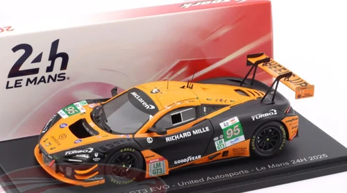 1/43 Spark McLaren 720S LMGT3 Evo No.95 UNITED AUTOSPORTS Le Mans 24H 2025 D. Leung - S. Gelael - M. Sato Car Model