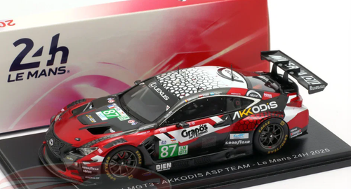 1/43 Spark Lexus RC F LMGT3 No.87 AKKODIS ASP TEAM Le Mans 24H 2025 P. Umbrarescu - J. Lopez - C. Schmid Car Model