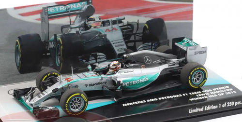 1/43 Minichamps 2015 Formula 1 Lewis Hamilton Mercedes F1 W06 #44 Winner USA GP Formula 1 World Champion Car Model 1/43 Minichamps 2015 Formula 1 Lewis Hamilton Mercedes F1 W06 #44 Winner USA GP Formula 1 World Champion Car Model