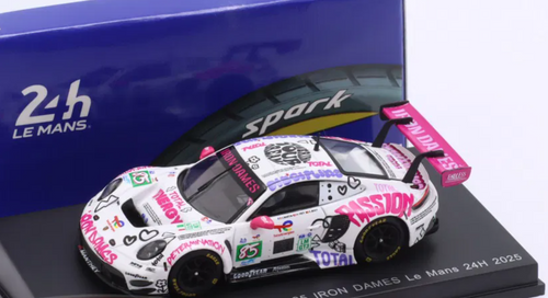 1/64 Spark Porsche 911 GT3 R LMGT3 No.85 IRON DAMES Le Mans 24H 2025 C. Martin - R. Frey - S. Bovy Car Model