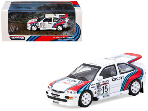 1/64 Tarmac Works 1994 Ford Escort RS Cosworth WRC Rallye Sanremo Malcolm Wilson, Bryan Thomas Diecast Car Model