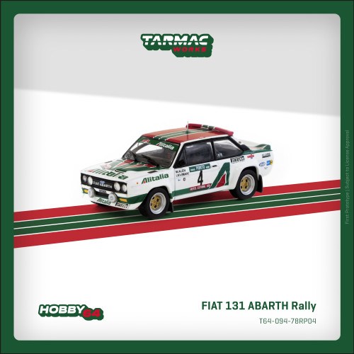 1/64 Tarmac Works 1978 FIAT 131 ABARTH Rally Rallye de Portugal Vinho do Porto Winner Markku Alén, Ilkka Kivimäki Diecast Car Model 1/64 Tarmac Works 1978 FIAT 131 ABARTH Rally Rallye de Portugal Vinho do Porto Winner Markku Alén, Ilkka Kivimäki Diecast Car Model