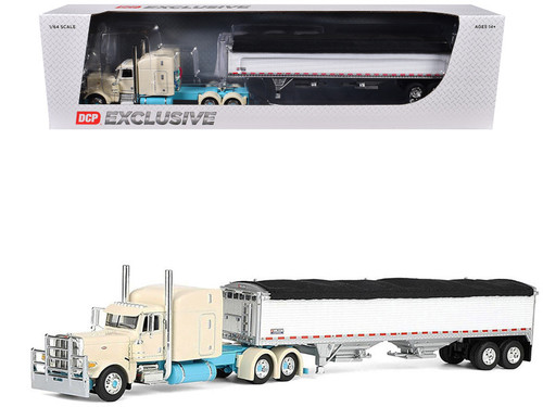 1/64 First Gear Peterbilt® Model 389 with 63” Mid-Roof Sleeper & 43’ Wilson® Pacesetter™ High Sided Grain Trailer   Diecast Car Model