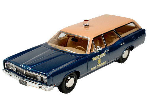 1970 Ford Country Squire Wagon Police Car "Nassau County Police Department" Blue and Tan Limited Edition to 200 pieces Worldwide 1/43 Model Car by Goldvarg Collection