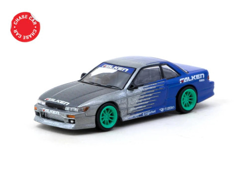 CHASE CAR 1/64 Tarmac Works Vertex Nissan Silvia (S13) Falken Diecast Car Model CHASE CAR 1/64 Tarmac Works Vertex Nissan Silvia (S13) Falken Diecast Car Model