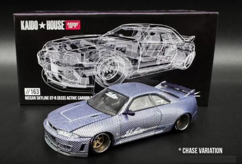 CHASE CAR Factory Sealed 1/64 Kaido House x Mini GT Nissan Skyline GT-R (R33) Active Carbon R V2 (Carbon) Diecast Car Model CHASE CAR Factory Sealed 1/64 Kaido House x Mini GT Nissan Skyline GT-R (R33) Active Carbon R V2 (Carbon) Diecast Car Model