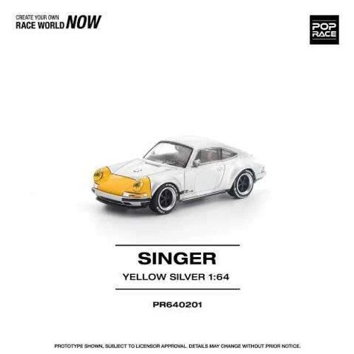1/64 Poprace Porsche Singer 911 SCCS Homage (Yellow & Silver) Diecast Car Model 1/64 Poprace Porsche Singer 911 SCCS Homage (Yellow & Silver) Diecast Car Model