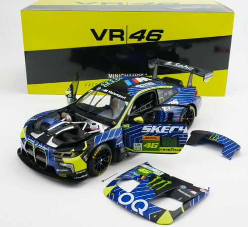 1/18 Minichamps 2025 BMW M4 GT3 Evo Team WRT Valentina Rossi, Ahmad Al Harthy, Kelvin Van Der Linde 6th Imola Pole Position Diecast Car Model