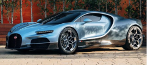 1/64 HH Model Bugatti Tourbillon (Silver Blue & Deep Blue) Car Model