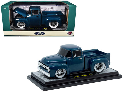 1956 Ford F-100 Pickup Truck Blue Metallic Limited Edition to 6650 pieces Worldwide 1/24 Diecast Model Car by M2 Machines 1956 Ford F-100 Pickup Truck Blue Metallic Limited Edition to 6650 pieces Worldwide 1/24 Diecast Model Car by M2 Machines