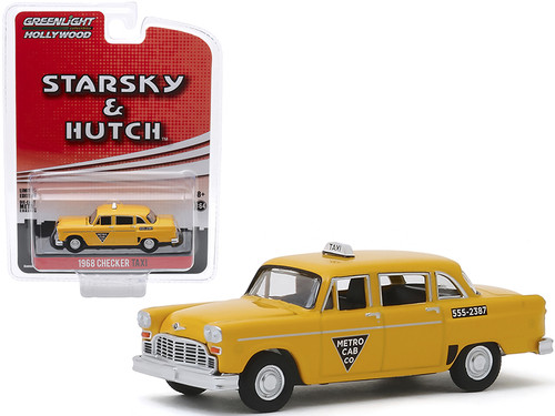 1968 Checker Taxi "Metro Cab Co." Yellow "Starsky and Hutch" (1975-1979) TV Series "Hollywood Special Edition" 1/64 Diecast Model Car by Greenlight