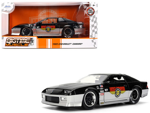 1985 Chevrolet Camaro Z28 "Mickey Thompson" Black and Silver Metallic "Bigtime Muscle" Series 1/24 Diecast Model Car by Jada 1985 Chevrolet Camaro Z28 "Mickey Thompson" Black and Silver Metallic "Bigtime Muscle" Series 1/24 Diecast Model Car by Jada