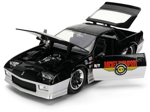 1985 Chevrolet Camaro Z28 "Mickey Thompson" Black and Silver Metallic "Bigtime Muscle" Series 1/24 Diecast Model Car by Jada 1985 Chevrolet Camaro Z28 "Mickey Thompson" Black and Silver Metallic "Bigtime Muscle" Series 1/24 Diecast Model Car by Jada