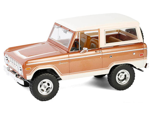 1973 Ford Bronco Hot Ginger Metallic with Cream Top "Artisan Collection" 1/18 Diecast Model Car by Greenlight 1973 Ford Bronco Hot Ginger Metallic with Cream Top "Artisan Collection" 1/18 Diecast Model Car by Greenlight
