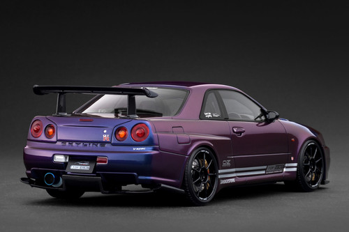 1/18 Ignition Model TOP SECRET Nissan Skyline GT-R GTR R34 34GT-R (BNR34) (Purple Metallic) Car Model 1/18 Ignition Model TOP SECRET Nissan Skyline GT-R GTR R34 34GT-R (BNR34) (Purple Metallic) Car Model