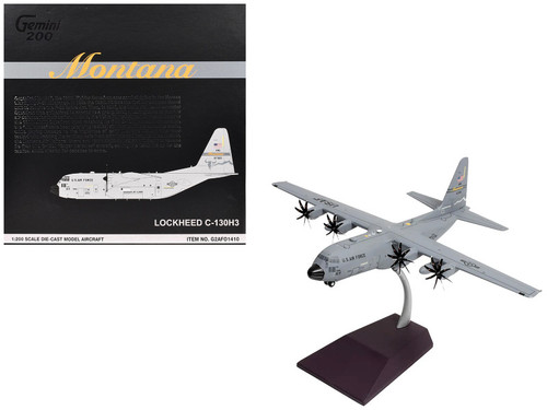 Lockheed C-130H3 Hercules Transport Aircraft "Montana Air National Guard, Great Falls ANGB" United States Air Force "Gemini 200" Series 1/200 Diecast Model Airplane by GeminiJets Lockheed C-130H3 Hercules Transport Aircraft "Montana Air National Guard, Great Falls ANGB" United States Air Force "Gemini 200" Series 1/200 Diecast Model Airplane by GeminiJets