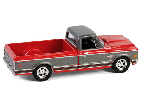 1972 Chevrolet Cheyenne C10 Short Bed Pickup Truck Ruby Red and Gunmetal Gray Metallic "Hobby Exclusive" Series 1/64 Diecast Model Car by Greenlight