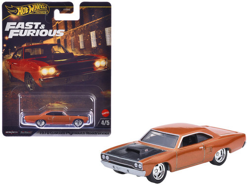 1970 Plymouth Road Runner Custom Copper Metallic with Black Hood "Furious 7" (2015) Movie "Fast & Furious" Series Diecast Model Car by Hot Wheels 1970 Plymouth Road Runner Custom Copper Metallic with Black Hood "Furious 7" (2015) Movie "Fast & Furious" Series Diecast Model Car by Hot Wheels