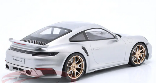 1/18 Minichamps 2024 Porsche 911 (992) Turbo S Coupe Sport Design (Silver with Golden Wheels) Car Model 1/18 Minichamps 2024 Porsche 911 (992) Turbo S Coupe Sport Design (Silver with Golden Wheels) Car Model
