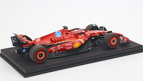1/18 BBR 2024 Formula 1 Ferrari SF24 Monaco GP #16 Charles Leclerc Pole Position Qualifying Car Model Luxury Package Limited 50 Pieces