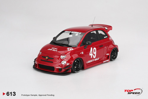 1/18 Top Speed Fiat Abarth LB-WORKS x Abas Works 595 (Red) Car Model 1/18 Top Speed Fiat Abarth LB-WORKS x Abas Works 595 (Red) Car Model