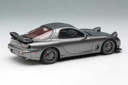 1/43 Makeup 2002 Mazda RX7 RX-7 (FD3S) Spirit R Type A with Head Lamp Open (Titanium Grey Metallic) Car Model