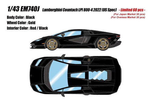 1/43 Makeup 2022 Lamborghini Countach LPI800-4 (Black) Car Model 1/43 Makeup 2022 Lamborghini Countach LPI800-4 (Black) Car Model