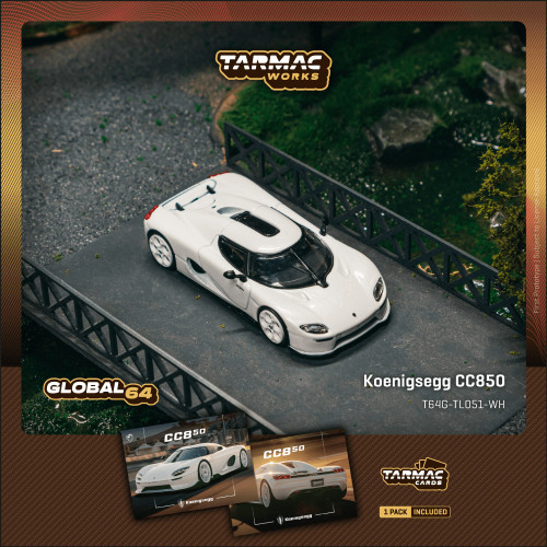 1/64 Tarmac Works Koenigsegg CC850 (White) Diecast Car Model 1/64 Tarmac Works Koenigsegg CC850 (White) Diecast Car Model