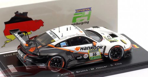 1/43 Spark Porsche 911 GT3 R (992) No.55 Hankook Competition 24H Nürburgring 2025 J. Kim - R. Bruins - M. Holzer - S. Cho Car Model
