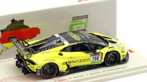 1/43 Spark Lamborghini Huracan GT3 EVO2 No.786 Renazzo Motorport Team 24H Nürburgring 2025 S. Nana - C. Breuer - T. Mutsch - D. Schmidtmann Car Model