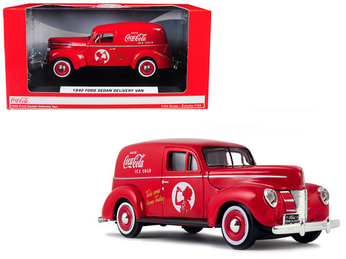 1940 Ford Sedan Delivery Van "Coca-Cola" Red 1/24 Diecast Model Car by Motorcity Classics