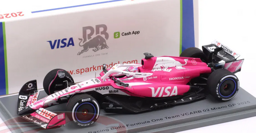 1/43 Spark Racing Bulls VCARB 02 No.6 Visa Cash App Racing Bulls Formula One Team Miami GP 2025 Isack Hadjar Car Model