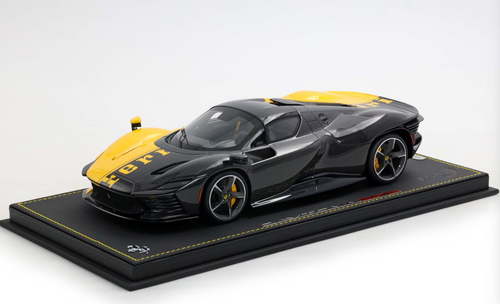 1/18 BBR Ferrari SP3 Daytona 599+1 Spider Closed Top (Modena Yellow & Carbon Fiber) Car Model Limited 99 Pieces